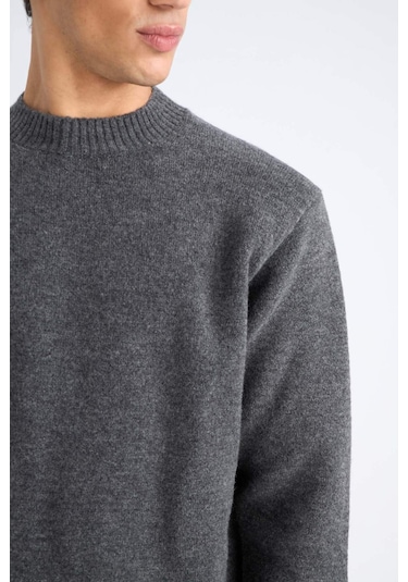 DeFacto Relax Fit Bisiklet Yaka Triko Kazak E8390AX24CWAR4