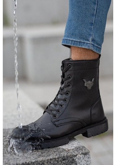 D0600 Su Ve Soğuk Geçirmez Kışlık Erkek Bot Siyah