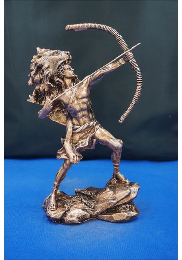 Herkül Antik Yunan Kahramanı Heykeli- 27 Cm Herakles Biblo Ev Ofis Hediyelik Bakır