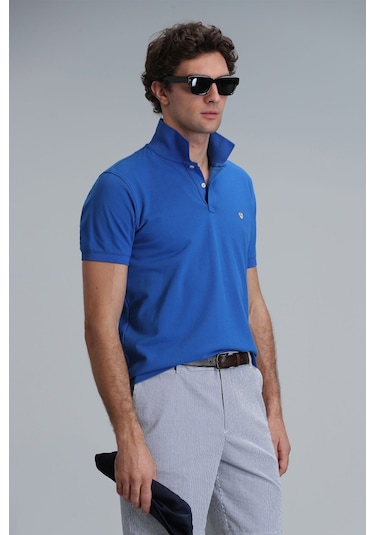 Lufian Erkek Polo Yaka T Shirt 111040164 Saks Saks Mavisi Lufian Erkek Polo Yaka T Shirt 111040164 Saks Saks Mavisi