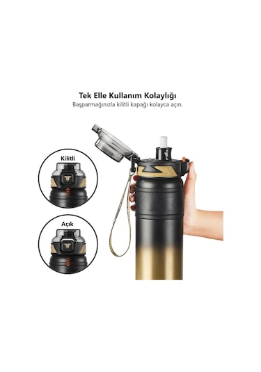 Tkk Çelik Termos Matara 500 Ml Golden