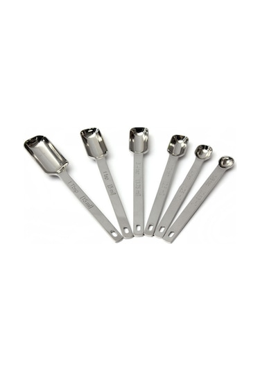 Sones 6'sı 1 Arada Kare Başlı Paslanmaz Çelik Ölçüm Kaşığı Seti Basit Kavrulmuş Kahve Ölçüm Kaşığı