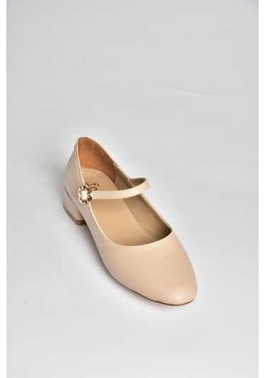 Fox Shoes V250660809 Bej Kalın Alçak Topuklu Kadın Ayakkabı Bej