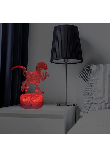 Goldenqian 3d Gece Lambası, Dinozor 3d Gece Lambası 16 Renk 4 Mod Rgb Tatil Hediyeleri Için Uzaktan Kumandalı Renkli Kısılabilir Dokunmatik Kontrol Lambası Ev Dekorasyonu Io5tb0 Siyah