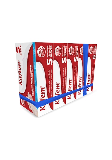 Kafem Beyaz Vinil Eldiveni Pudrasız S 100 Adet X 5 Paket