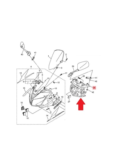 Yamaha FZ1-S Fazer 2007-2012 Or.  Kafa Demiri 5D0-28356-00