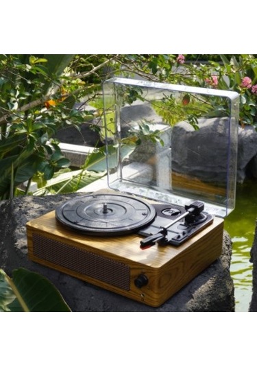 Fomix Fm-108 Kahverengi Hoparlörlü Bluetoothlu Pikap Plak Çalar Kahverengi