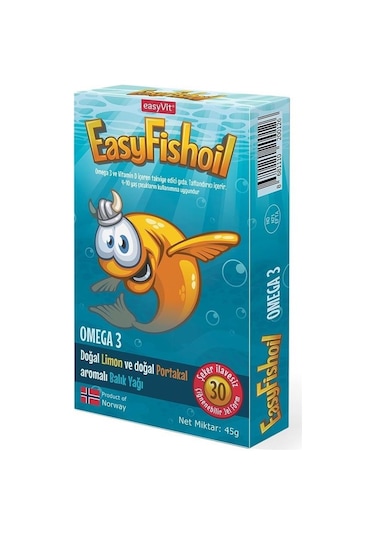Easyfish Oil Omega 3 Limon ve Portakal Aromalı Balık Yağı 30'lu