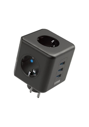 Isıya Dayanıklı Termal Akım Korumalı Ve Çocuk Korumalı 3 Priz Girişli 3 Usb Girişli Küp Priz 5365 Standart