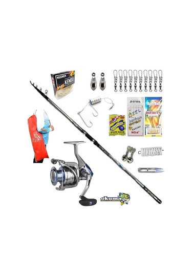Safina Pro 8000 420cm 70-250gr Oslo Crome Profesyonel Kıyı Olta Takımı Seti