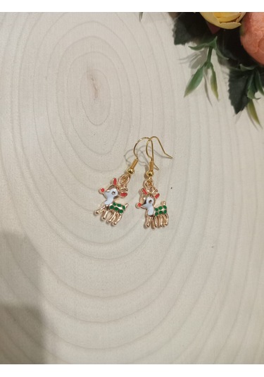 Yılbaşı Özel Küpe Beyaz