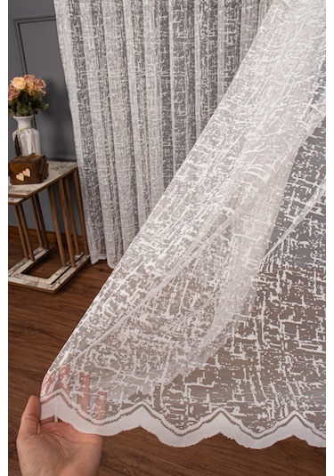 Şantuk Desen Örme Tül Perde 1159