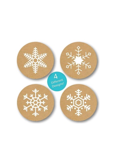 500 Adet Kraft Kar Tanesi Çıkartmaları Noel Kendinden Yapışkanlı Etiketler Çıkartmalar Kış Hediye Mühürleri Diğer