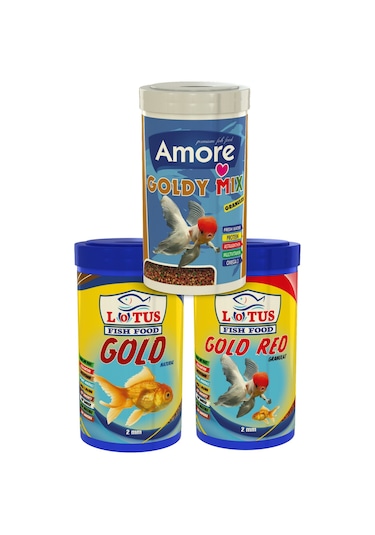 Goldy Mix ve Red 3x250ml Kutu Japon Balığı Yemi