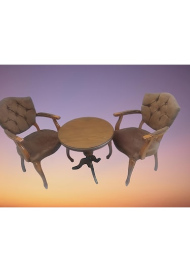 Bengimobilya Fiskos-Berjer Sandalye Kelebek Model Ceviz Natüre Babyface Kapito