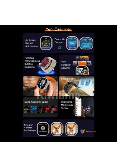 Watch 8 Ultra Akıllı Saat Gs Ultra 8 Uyumlu Gerçek 49mm Kasa Vidalı Türkiye'de Tek