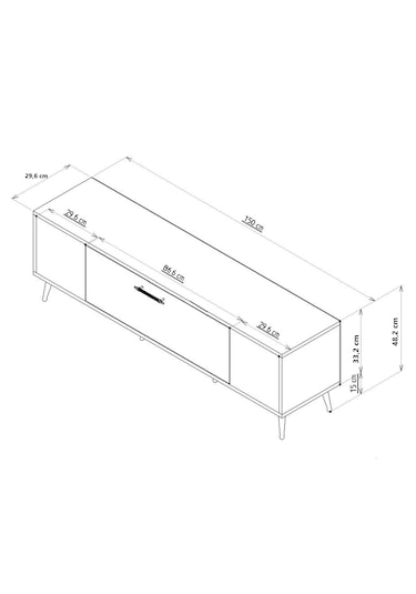 Dekop3ct Tv Sehpası Antrasit-gümüş