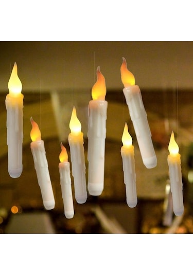 Maoyaya Yüzen Led Mumlar, Sihirli Değnekli Uzaktan Kumandalı Alevsiz Elektronik Mum, 12 Adet Sıcak Işık Diğer