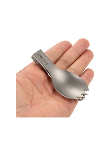 Springsun Katlama Özellikli Titan Kamp Bardağı Ve Çatal Kaşık Seti - Hafif & Dayanıklı Gümüş