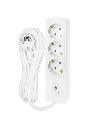 Seldur Grup Priz 3'lü Topraklı Anahtarlı 3 Metre Beyaz 3 M