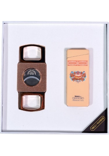 Cohiba Özel Seri H. Upmann Çakmak Kesici İkili Krem Puro Seti