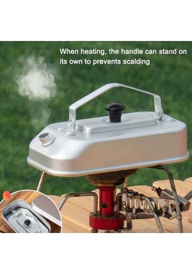 Xindoker Alüminyum Kamp Çay/çay Makinesi, Taşınabilir Katlanabilir Kollü, 200ml, Piknik Ve Doğa Etkinlikleri İçin Su Kaynatma Gümüş