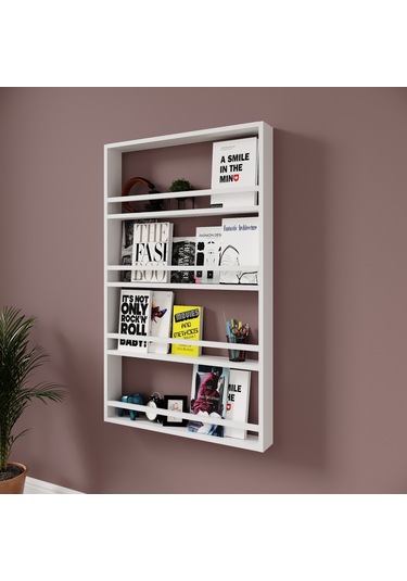 Rosepal Mobilya Micro Çok Amaçlı Beyaz Duvar Rafı