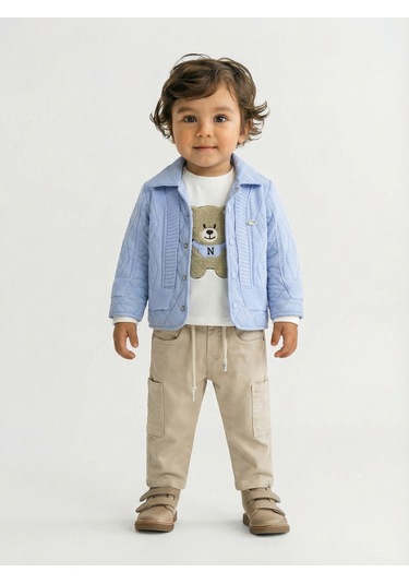 Xo Kids Erkek Çocuk 3lü Alt Üst Takım 1-3 Yaş 11201 Mavi