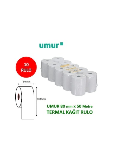 Umur Termal Pos Rulo 80 mm x 50 mt 10 Adet