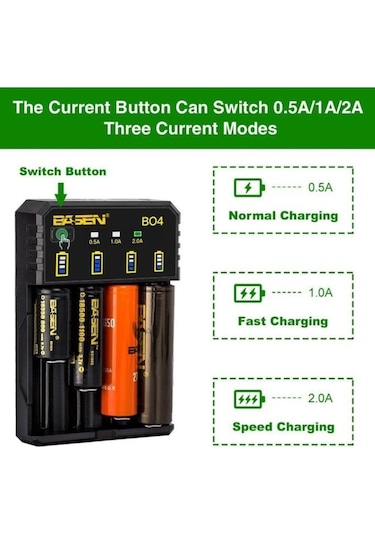 Basen Bo 4 Pro Li Ion / Ni Cd / Ni Mh Akıllı Pil Şarj Aleti