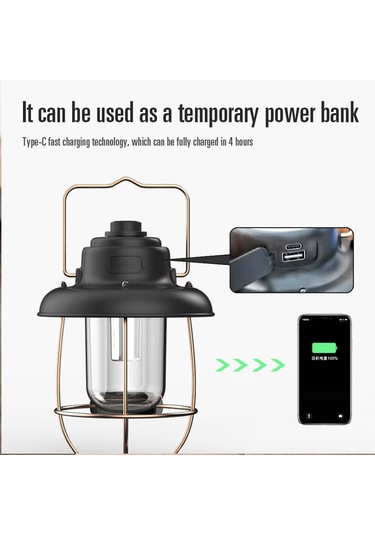 Geeksen Düzenlenebilir Işık Modlu Usb Şarjlı Metal Kamp Lambası - Dış Mekan, Manzaralı Aktivitelere Uygun, Taşınabilir Led Işık Kaynağı Çok Renkli