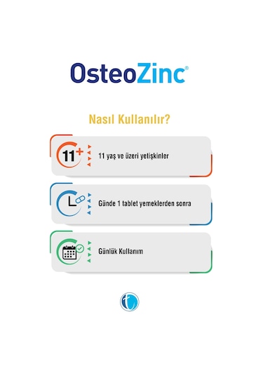Osteozinc Kalsiyum Magnezyum Çinko D Vitamini 30 Tablet