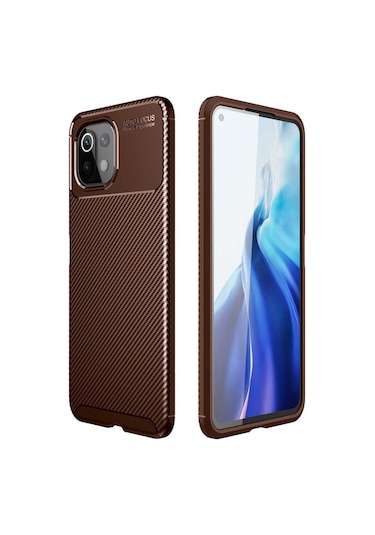 Xiaomi Mi 11 Lite Kılıf Zore Negro Karbon Tasarım Silikon Kılıf