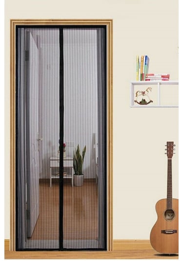Buffer Pratik Manyetik Mıknatıslı Siyah Kapı Sinekliği Tülü 90 X 210 Cm