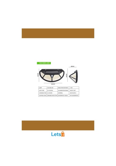 Fonksiyonel Sensörlü 102 Ledli Güneş Enerjili Bahçe Lambası Çok Renkli