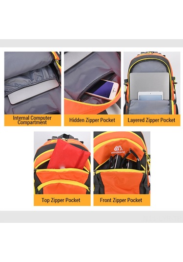 Ranyeek Hafif Ve Konforlu 40l Outdoor Sırt Çantası - Yürüyüş Ve Kamp İçin Asker Yeşili Yeşil