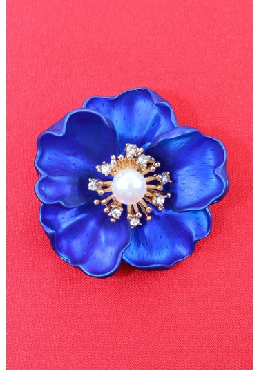 Tatlı Funda Gülü Broş. Kristal Taşlı Çiçek Broş. Yaka İğnesi Broş. Kadın Broş. Broş. Lacivert