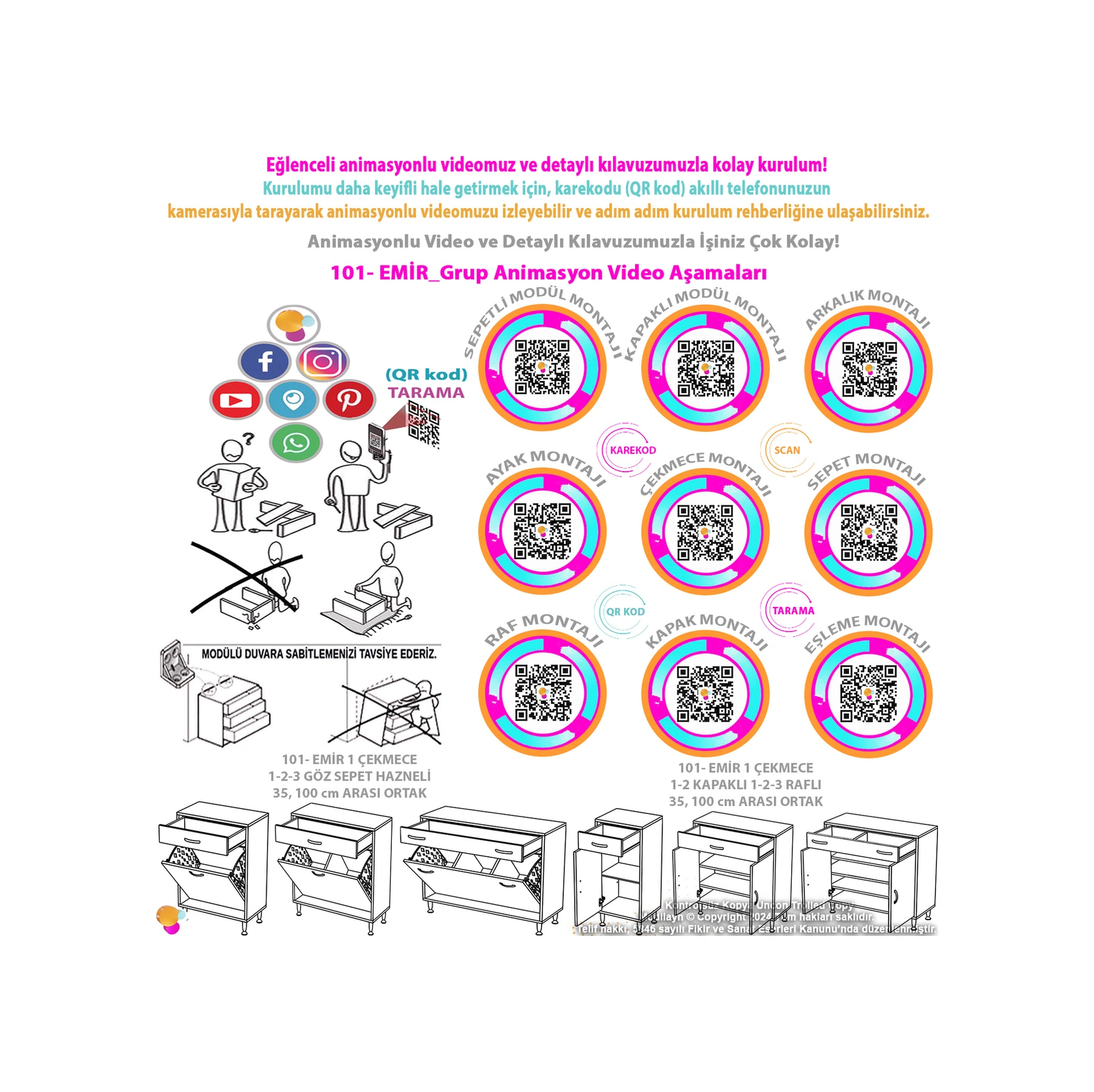 Mira Mutfak Ve Banyo Dolabı 45 Cm Tek Göz Sepetli Çok Amaçlı Kirli Çamaşır Dolabı 45x88x32,5 Cm Beyaz