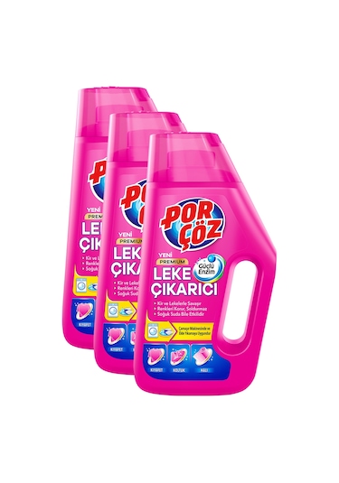 Porçöz Premium Leke Çıkarıcı 3 x 1 L