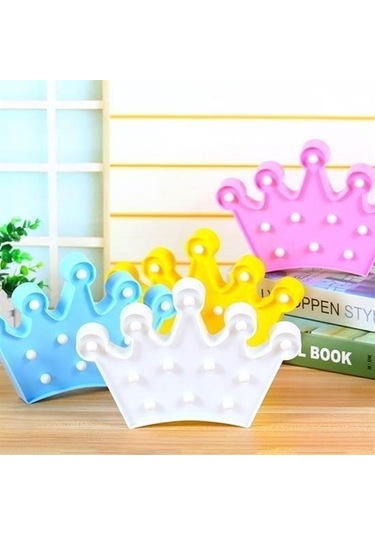 Seçkin Trend 3d Dekoratif Pilli Kraliçe Tacı Model Led Masa Ve Gece Lambası Çok Renkli