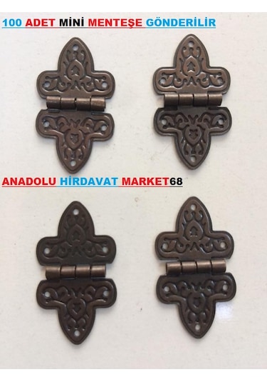 Anadoluhirdavat Yonca Mini Menteşe Tavla Ve Kutu Menteşesi Antik Renk 100 Adet