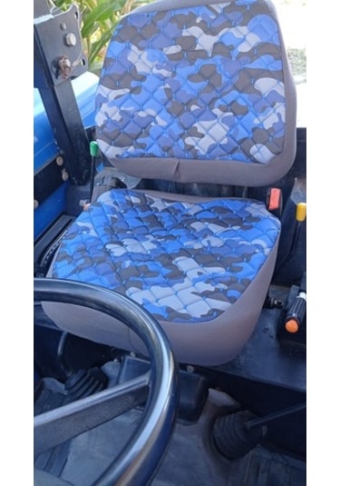 Traktör Koltuk Kılıfı - Tüm Traktörler - Mavi Kamuflaj -Bb-369