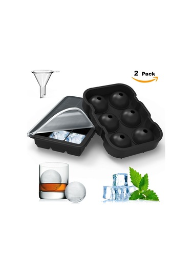 Geeksen Homgeek Silikon Buzluk Seti: 6 Bölmeli Kapaçklı Buzluk + 6 Delikli Buz Topu + Huni Çok Renkli