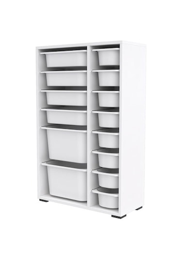 Pratico 14 Sepetli Çok Amaçlı Oyuncak Dolabı - Beyaz - 109x30x69,5 Cm Beyaz Pratico 14 Sepetli Çok Amaçlı Oyuncak Dolabı - Beyaz - 109x30x69,5 Cm Beyaz