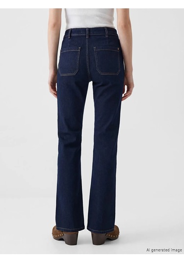 Lc Waikiki Lacivert Petite Flare Kadın Jean Pantolon