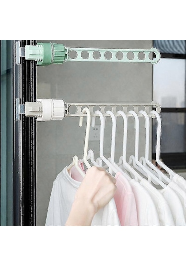 Ganzhoushop Açık Hava Seyahat Taşınabilir Pencere Çerçevesi Elbise Askısı Taşınabilir İç Mekan Pencere Kurutma Rafı Giysiler İçin İç Mekan Askı Rafı-yvanblue Çok Renkli