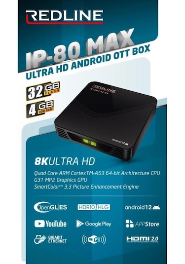 Redline Ip-80 Max 4gb 32gb Android Tv Box