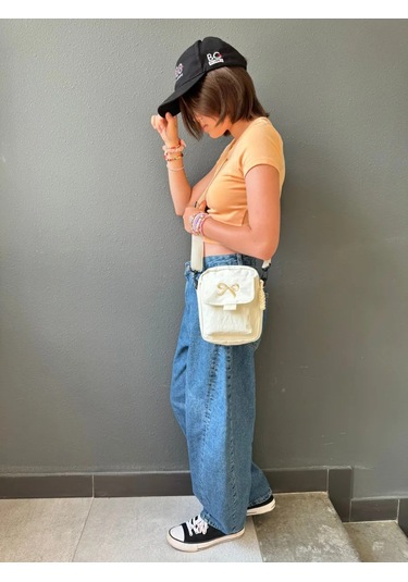 Kız Çocukları İçin Fiyonklu Cross-body Omuz Çantası 405368470 Beyaz