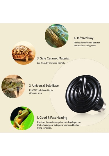 Fosenze Evcil Hayvan Fantezi Işığı - E27 Evrensel Tabanlı 150w Seramik Isıtıcı, Ac220-230v, Taşınabilir Sıcaklık Sağlayıcı