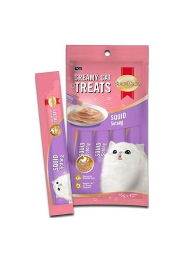 Smart Heart Kalamarlı Krema Kedi Ödülü 4 x 15 G